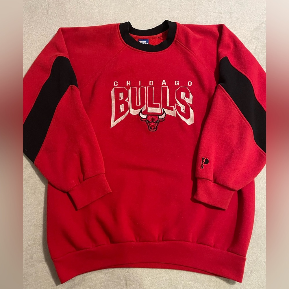 Pro Player Chicago Bulls All Embroidered Sweatshirt Mens Large Vintage 1993